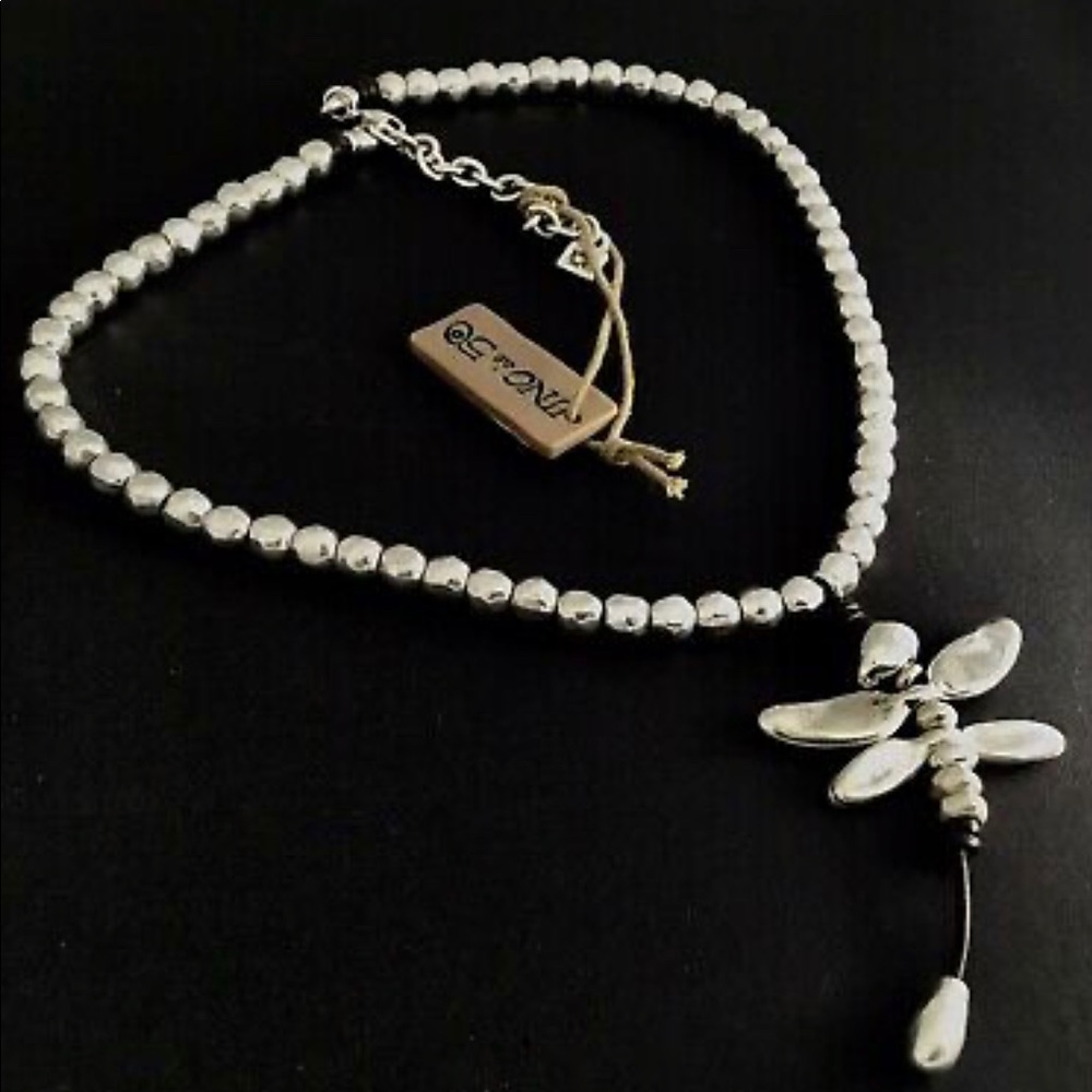 Uno De 50 Dragonfly Pedant Necklace Approx 15.85”